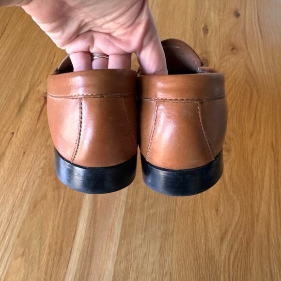 G.H. Bass Weejuns Men's Logan Flat Strap Leather Penny Loafer Tan Size 10 - Picture 9 of 14